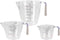 Home Basics 3 Piece Plastic Measuring Cup Set with Rubber Grip Handles, Clear...