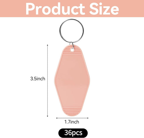 36 Pcs Vintage Motel Keychain DIY Blank Hotel Keychains Heat Transfer Blank Keychains Bulk...