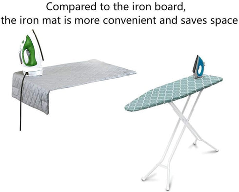 Ironing Blanket, Magnetic Mat Laundry Pad, 33"x 18", Gray, Washer Dryer Heat Resistant Pad, Iron Board Alternative Cover...