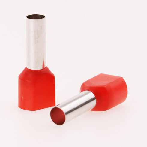 10AWG Dual Barrel Ferrules Terminal, AWG 10/6.0mm² Twin Ferrule Connectors Wire Ends Terminals Pins for Car Audio, Electronics, Communication Equi...