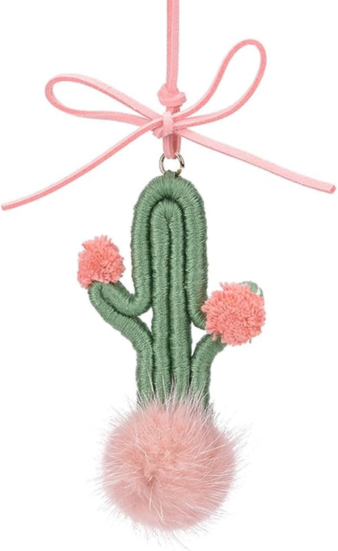 JSCARLIFE Cactus Rearview Mirror Hanger Cute Car Hanging Ornament Interior Aesthetic Boho Plants Charm Car Decor Plant Lovers Gifts (Green)...