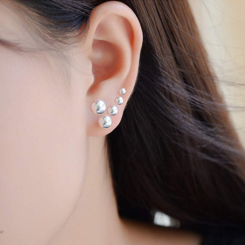 925 Sterling Silver Stud Earrings for Women, Sterling Silver Earrings Tiny Stud Earrings for Multiple Piercings 5 Pairs Different Sizes Stud Earri...