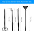 Aquarium Aquascape Tools Kit, 4 in 1 Anti-Rust Aquatic Plant Aquascaping Tool Stainless Steel Black Tweezers Scissors Spatula for Aquarium Tank Cl...
