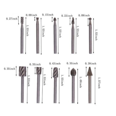 HSS Router Dremel Bits and Router Bit Set 1/8"(3mm) Shank for Power Rotary Tools Accessories for DIY Woodworking, Carving, Edge Treatment Grooving...
