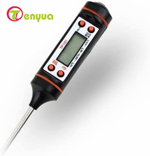 Digital Stainless Cooking Thermometer with Instant Read, Long Probe, LCD Screen, Anti-Corrosion, Best for Food, Meat, Grill, BBQ, Milk, and Bath W...