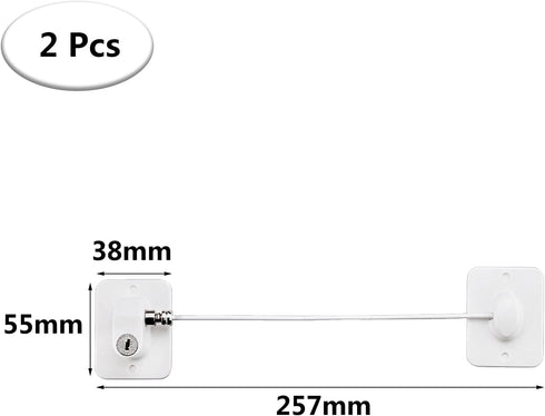 Window Door Lock,Upgrade 2025 Adhesive Cable Restrictor with Keys Baby Child Safety Locks Anti-Theft Security Lock Protection Lock Buckle Cable Ca...