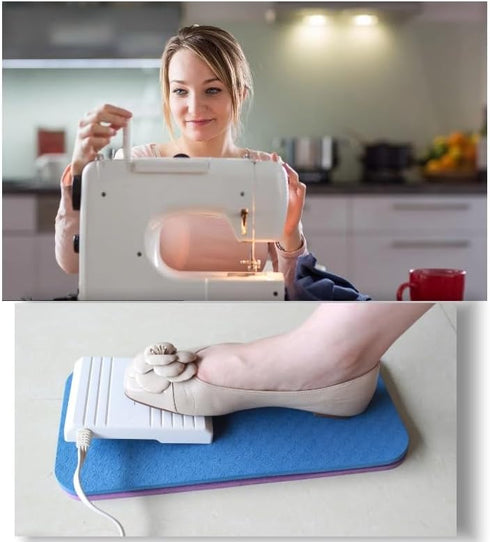 Sewing Accessory, 2 Pack No Slip Mat for Sewing Machine Foot Pedal, Sewing Machine Pedal Mat, Easy to Clean, Quilting Supplies Accessories, Blue&P...