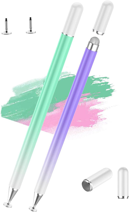 Stylus Pens for Touch Screens(2PCS), High Precision Magnetic Disc Universal Stylus Pen for iPad, 2-in-1 iPad Pen Compatible with iPhone/iPad/Andro...