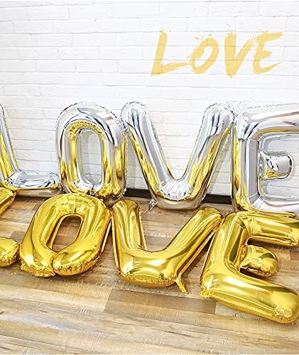 16 Inch Gold Letter Balloons Mylar Foil Alphabet Letter A-Z Balloons Set for Wedding Birthday Party Decoration Banner(26pcs Pack,) (Gold)...