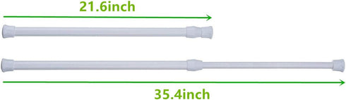 Tension Rods, 6 Pack Adjustable Spring Steel Cupboard Bars 21.6 to 35.4 Inches Tension Curtain Rod Shower Rod Closet Rod Tensions Rod Extendable W...
