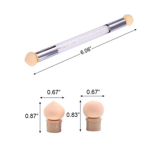 WOKOTO 3 Pcs Nail Ombre Brushes For Nail Art Brushes Set With 8 Addtional Nail Sponges Set Ombre Nail Brushes For Acrylic Application Gradient Gel...