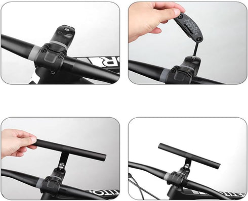 Bicycle Handlebar Extension Bracket,Aluminum Alloy Bicycle Handlebar Extender for Bicycle Led Light Code Table Mobile Phone Holder (Black)...