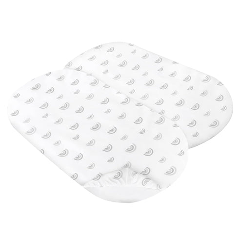 Bassinet Sheet Set 2 Pack Fitted Bassinet Sheets for Baby Boy Girl, Universal Microfiber Soft Cradle Sheets for Oval Rectangle and Hourglass Bassi...