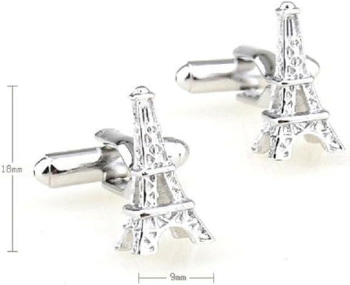 Eiffel Tower Pair France French Cufflinks Presentation Gift Box & Polishing Cloth...