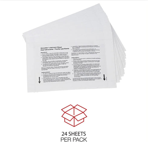 Paper Shredder Lubricant Sheets, Shredder Sharpening & Lubricating Sheets, Mess-Free Easy to Use - 5.5" x 2.8-24 Pack...