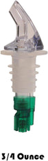 Tiger Chef 12-Pack Plastic Measured Liquor Pourer without Collar, 3/4 ounce Green, Precision Wine Bottle Pour Spout with Pourer Dust Covers...
