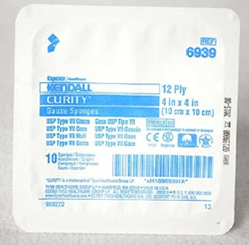 Covidien 6939 Curity Gauze Sponges, Sterile, 12-Ply, 4" x 4" (Tray of 10 Sheets)...