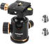 Pergear TH3 Pro DSLR Camera Tripod Ball Head, 8KG/17.6lbs Loading Capacity, 360 Degree Swivel, Metal Build Quality, Fine Tuning Damping, U-Shaped ...