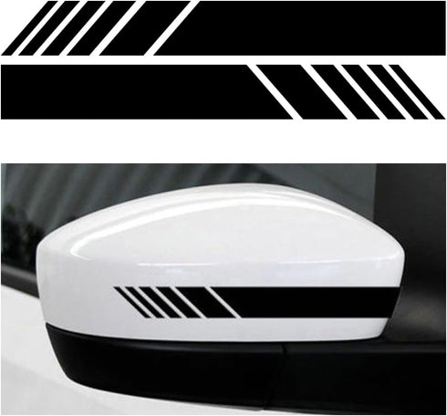 Car Rear View Mirror Stickers, 2Pcs Stripe Graphic PET Reflective Car Body DIY Decor Decals, Auto Exterior Accessories, Universal Side Mirror Deca...