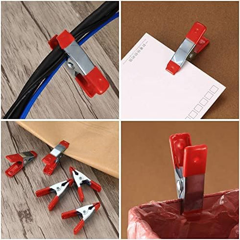 2" inch Metal Spring Clamps, 20 Pcs Heavy Duty Spring Metal Clips Clamps, Tent Clips with Rubber Tips for Woodworking Camping Photography Projects...