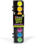 Micador Dark Arts Neon Glow Watercolour Paint Discs, 8-Color Set + Brush - Kids watercolor painting with highly vibrant neon colors - Glows under ...
