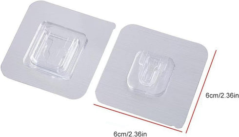 Adhesive Hooks, Clear Double Sided Adhesive Wall Hooks, Traceless Wall Mount Sticky Hook, Waterproof Self Wall Hangers for Kitchen Bathroom Shower...