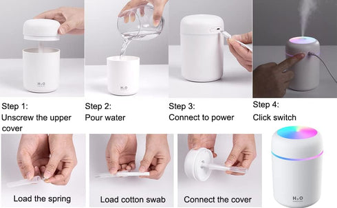 Mini Ultrasonic Atomizer USB Air Humidifier For Home Hotel Car School Pets (pink) not for oils or distilled water...