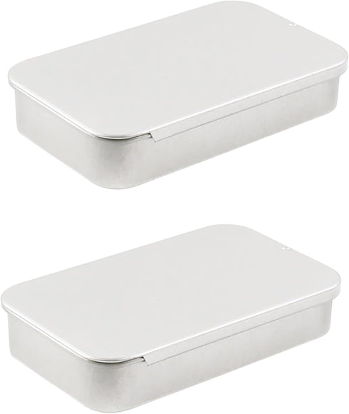 2Pcs Portable Floss Picks Dispenser, Empty 3.19 * 2.05 * 0.63inch / 8.1 * 5.2 * 1.6cm Floss Picks Metal Case, Mini Reusable Floss Pick Holder Boxe...