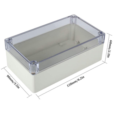 ABS Plastic Junction Box, Dustproof Waterproof IP65 Electrical Box - Universal Project Enclosure Grey, with PC Transparent/Clear Cover 6.2"x3.5"x2...