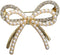 Bow Knot Brooch Rhinestones Pearl Bow Lapel Pin Alloy Pearl Brooch Satin Ribbon Bow Badge Women's Dress Shawl Sweater Decoration...