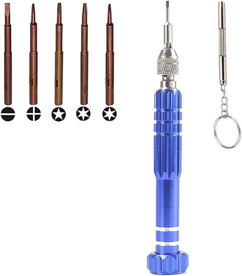 6-in-1 Screwdriver Set, Glasses Screwdriver, Mini Eyeglass Screwdriver Repair Kit, S2 Steel Magnetic Tiny Precision Screwdriver Kit for Watch, Eye...