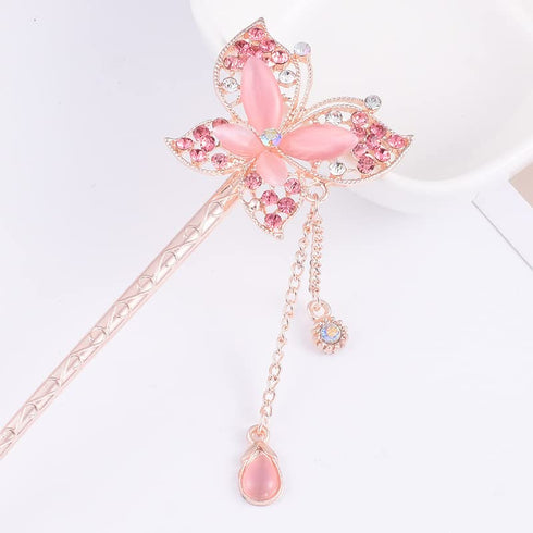 Retro Chinese hairpin The Chinese ancient headdress hairpin hairpin is simple. The flower hairpin is designed for female girls' long hair with bea...