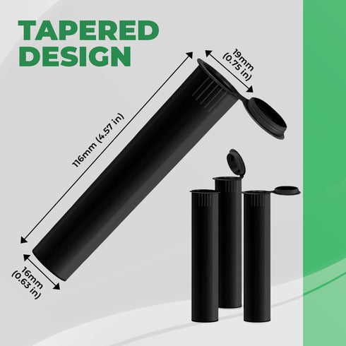 10 Pack 116mm Plastic Pop Top Tube - Child Resistant Smell Proof Containers for Herbs and Spices | UV and Moisture Resistant Medication Container ...