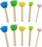 Sponge Stamp DGZZI 2Sets Mini Cute Round and Flower Shapes Painting Brush with Wooden Handle for Children Painting, DIY, Craft, Scrapbooking, Draw...