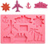 2Pcs/Set Summer Vocation Travel Fondant Molds, Seaside Holiday Silicone Mold for Cake Cupcake Decorating Polymer Clay Mould (Airplane Cruise Liner...