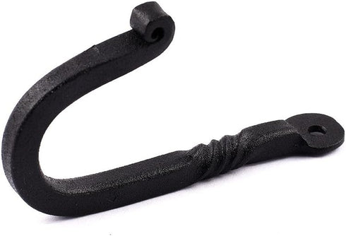 Renovators Supply Bathroom Hooks 3.5 in. Black Wrought Iron Wall Mount Hooks for Hanging Robe, Towel, Hat, Or Jewellery with Mounting Hardware Pac...