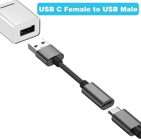 USB C Female to USB Male Adapter (2-Pack),Type C to USB A Charger Cable Adapter, Compatible with iPhone 14 13 12 11 Pro Max,iPad 2018,Samsung Gala...