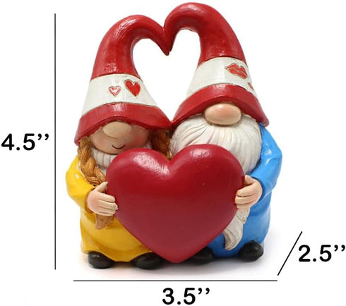 Garden Gnome Outdoor Statues Sweet Couple Gnomes Holding Heart Decor Resin Gnomes Sculptures for Yard Patio Home Lawn Outside Decorations Ornament...