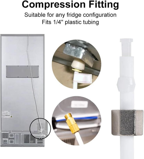 Refrigerator Water Line Kit, CGELE Ice Maker Water Line Kit with 1/4" OD 39.4ft Water Line Reverse Osmosis Quick Connect Fittings Push To Connect ...