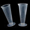 RUIAN Conical Measure Cup 100ml Capacity Cone Shape Translucent Plastic Labs Beaker with Pouring Spout 5ml Raised Graduations Round Base,2Pcs...