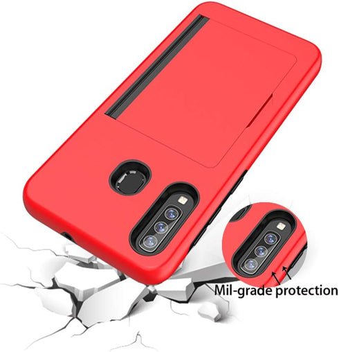 Asuwish Phone Case for Samsung Galaxy A20 A30 A50 with Tempered Glass Screen Protector Cover and Card Holder Slot Kickstand Cell Gaxaly M10s A50S ...