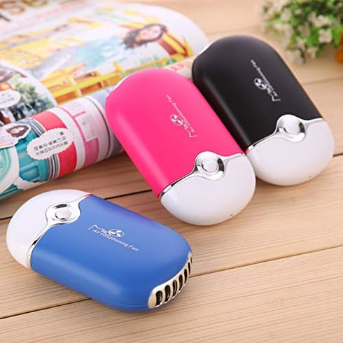 ThreeH Portable Mini Personal Fan Handheld USB Rechargeable Bladeless Air Conditioner Mute Electric Built-in Li-ion Battery Powered Desk Cooling F...