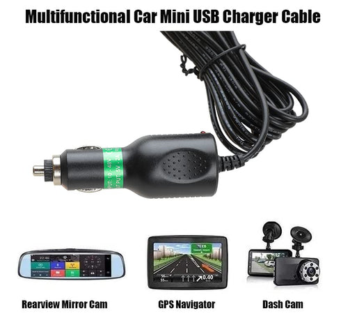 Dash Cam Charger Cable, GPS Navigator Charger Cable for Mini USB Port, Dash Cam Charge Cable, Right Port Dash Charging Cable for 12V Car and 24V T...