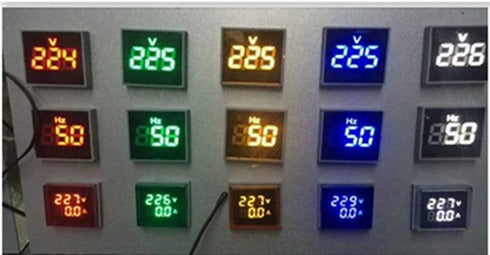 3pcs Digital Display AC Voltage Indicator, 22mm Square Head LED Voltage Tester AC50~500V Voltmeter Monitor Green red Yellow...