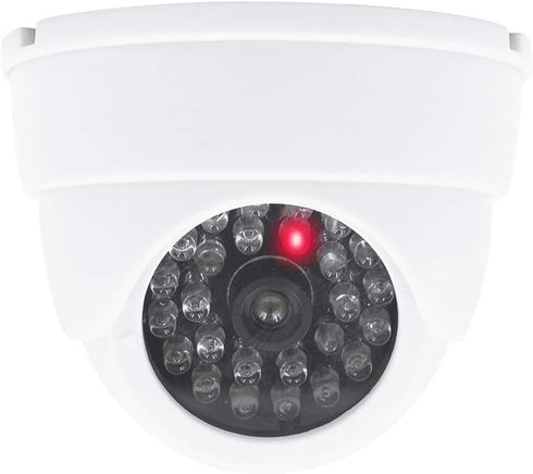 Dummy Fake Security Dome Camera Simulated Surveillance Cameras for Home & Business Security Outdoor/Indoor use with Flashing Red LED Light & Secur...