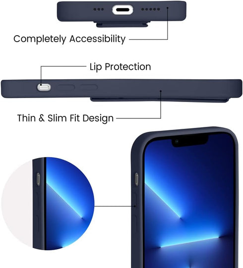 LAUDTEC Silicone Kickstand Case Compatible with iPhone 13 Pro Max, Vertical and Horizontal Stand Hand Strap Metal Kickstand Cover, Flexible Soft L...