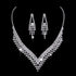 Unicra Silver Bride Wedding Jewelry Sets Crystal Bridal Necklace Earrings Set Rhinestone Costume Jewelry Set Prom Choker Necklace for Women and Br...