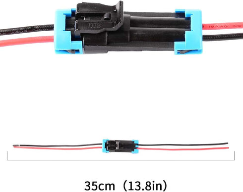 2 Pin Way Car Waterproof Electrical Connector Plug with Wire AWG Marine Pack of 2...