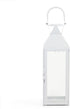 Zings & Thingz Manhattan Hanging Cable Candle Holder Lantern, Decorative Light Home Decor, 15" Tall, White...
