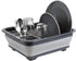 Home Basics Silicone and Plastic Easy Storage Collapsible Dish Rack with Cutlery Holder (Grey)...